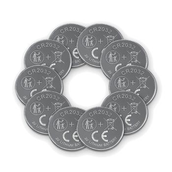 High-quality CR2032 lithium button cells, set of 10, 3V: A power pack for car keys, watches & smart home devices and much more.