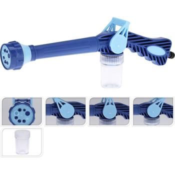 Preview: Buse de Nettoyage Multifonctionnelle - Réservoir de Savon Intégré & 8 Jets - Lavage Voiture, Jardin, Nettoyage Maison - Plastique Durable, Économie Eau