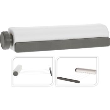 Preview: Séchoir mural extensible - 4 cordes parallèles, 14 mètres de corde à linge au total - Idéal petites salles de bains - Gain de place, rétractable