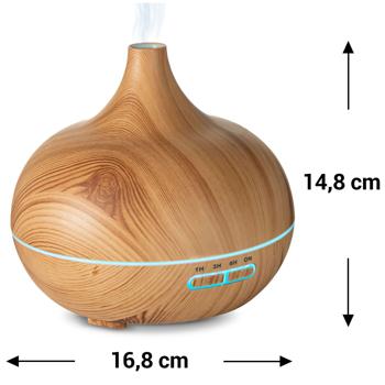 Preview: Diffuseur d’huiles essentielles et humidificateur – diffuseur de parfum aspect bois, éclairage 7 couleurs, minuterie, 300 ml