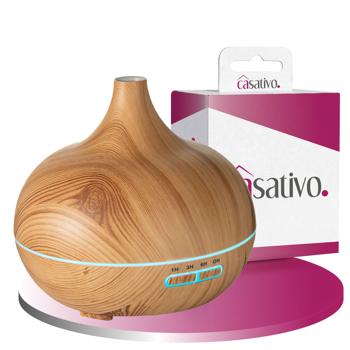 Preview: Diffuseur d’huiles essentielles et humidificateur – diffuseur de parfum aspect bois, éclairage 7 couleurs, minuterie, 300 ml