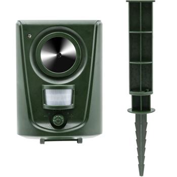 Preview: Efficace repellente per animali a ultrasuoni, repellente per animali con rilevatore di movimento PIR, fino a 60 m², respinge cani, gatti, piccoli animali, uccelli, faine