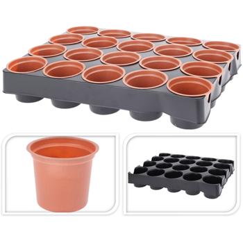 Preview: Anzuchtschale mit Anzuchttöpfen 20 Sück, praktische Töpfchen zur Aussaat, langlebig und leicht zu reinigen