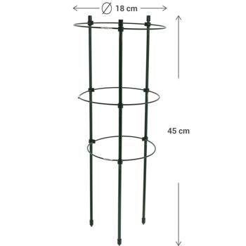 Preview: Stabile Pflanzenstütze, rund, 45 x Ø 18 cm, für kletternde Pflanzen & Blumen, Robuste Rankhilfe für Garten, Balkon & Zimmerpflanzen