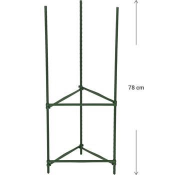 Preview: set of 6 sturdy plant supports, triangular, 78 cm, for climbing plants & vines, ideal for garden, balcony & houseplants