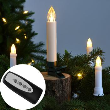 LED Christmas tree candle light chain for indoor and outdoor use, 60 LED candles, white, 11.6 m