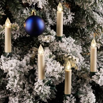 Preview: 20 candele LED a batteria per albero di Natale con telecomando, funzione timer, bianco