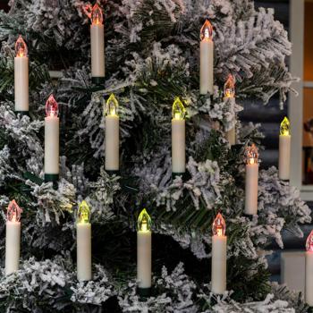 Preview: 15 candele LED wireless per albero di Natale, multicolore, telecomando, funzione timer