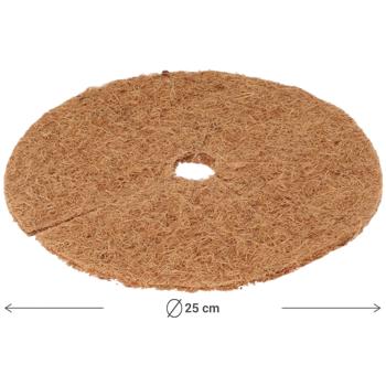 Preview: Effective set of 6 frost protection coconut mats (Ø 25cm) for potted plants: Optimal winter protection against cold & frost, natural, breathable & reusable for healthy plants