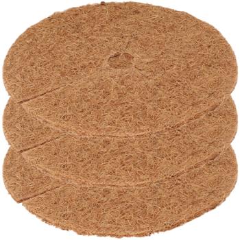Preview: Effective set of 6 frost protection coconut mats (Ø 25cm) for potted plants: Optimal winter protection against cold & frost, natural, breathable & reusable for healthy plants