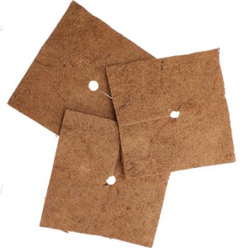 Preview: set di 6 tappetini in cocco antigelo per piante in vaso, quadrati, 38 x 38 cm