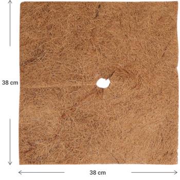 Preview: set di 6 tappetini in cocco antigelo per piante in vaso, quadrati, 38 x 38 cm