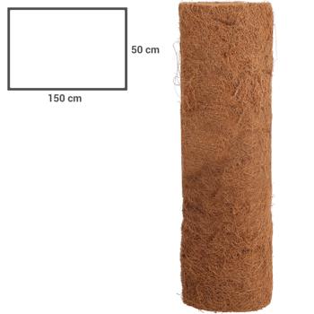 Preview: set di 2 tappeti protettivi per piante in cocco (150x50cm): protezione efficace contro le erbacce, il gelo e la disidratazione, ecologici e ideali per aiuole, vasi e letti rialzati