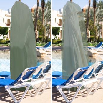 Preview: Robuste Ampelschirm-Abdeckplane (Ø 300cm): dunkelgrün, mit Reissverschluss, stabiles Gewebe wetterfester Schutz für Ihren Sonnenschirm