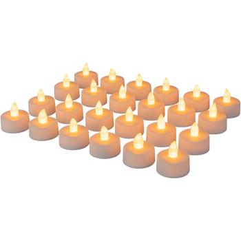 Preview: Suggestive tea light a LED (set di 24) incl. batterie (CR2032) – luce tremolante, funzionamento a batteria, per serate accoglienti e un’atmosfera suggestiva