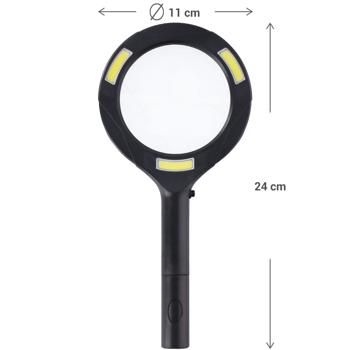 Preview: Lot 2 Loupes Grossissantes LED 250 Lumens - Lecture-Bricolage-Travaux Créatifs-Aide Visuelle - Grossissement 3x - Compact-Portable