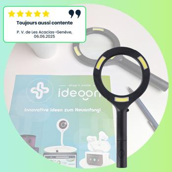 Preview: Lot 2 Loupes Grossissantes LED 250 Lumens - Lecture-Bricolage-Travaux Créatifs-Aide Visuelle - Grossissement 3x - Compact-Portable