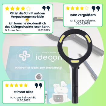 Preview: 2er-Set Beleuchtete Handlupe mit 250 Lumen, Perfekt für Lesen & Präzision, helle LED-Beleuchtung, klarer Blick auf kleine Details
