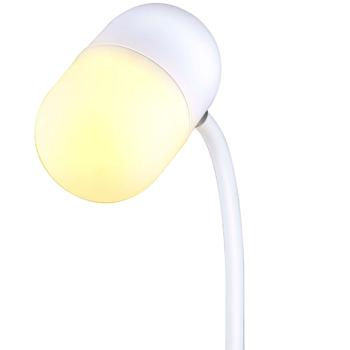 Preview: Lampada da tavolo a LED con stazione di ricarica Qi, altoparlante, 3 colori di luce, bianco - 14 LED, 50 lumen, lampada multifunzionale per il posto di lavoro
