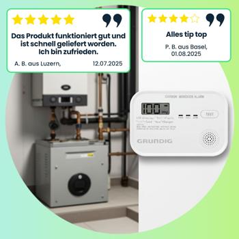 Preview: 3er-Set Zertifizierter Kohlenmonoxid-Melder mit LCD-Display, 85dB Alarm – EN 50291 geprüft, zuverlässiger Schutz