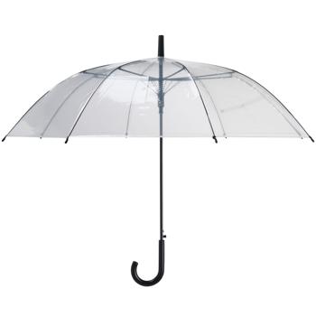 Preview: Ombrello a cupola trasparente, Ø 100 cm – moderno e stiloso, ombrello a stecca stabile, visibilità chiara durante la pioggia
