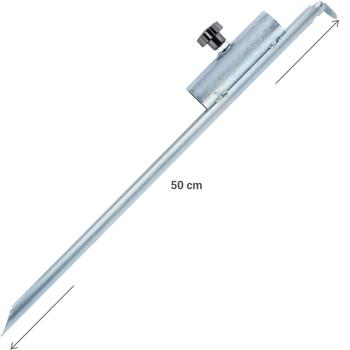 Preview: Lot de 2 pieds de parasol avec pique en métal - Maintien sûr jardin, camping, extérieur - Ø 2.5-3.5 cm, 50cm, galvanisé, résistant intempéries