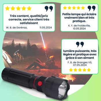 Preview: Torcia LED e luce da lavoro, 2 in 1, con magnete, 300 lm, IPX4