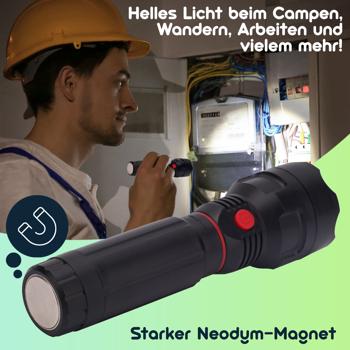 Preview: 2-in-1 Arbeitsleuchte & LED-Taschenlampe mit ausziehbarer COB-LED, 300 lm, IPX4, Neodym-Magnet - Ideal für Camping, Werkstatt & Notfälle Preview: 2-in-1 Arbeitsleuchte & LED-Taschenlampe mit ausziehbarer COB-LED, 300 lm, IPX4, Neodym-Magnet - Ideal für Camping, Werkstatt & Notfälle