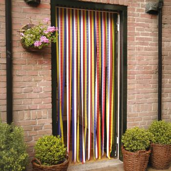 Preview: 2er Set Effektiver Insektenschutz Streifenvorhang, bunt, ca. 210 x 90 cm, Türvorhang zum Fliegenschutz