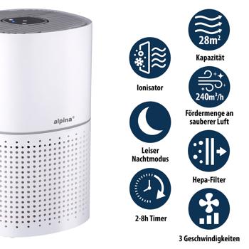 Preview: Effizienter 50W Luftreiniger mit HEPA & Ionisator: 240m³/h, edles Design, entfernt Staub, Pollen und unangenehme Gerüche Preview: Effizienter 50W Luftreiniger mit HEPA & Ionisator: 240m³/h, edles Design, entfernt Staub, Pollen und unangenehme Gerüche