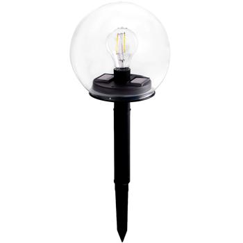 Preview: Lampe sphérique solaire 2en1 en verre - Piquet de terre amovible, Ø18 cm, IP44 - Lampe de table/jardin économique, écologique, rechargeable