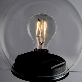 Preview: Lampe sphérique solaire 2en1 en verre - Piquet de terre amovible, Ø18 cm, IP44 - Lampe de table/jardin économique, écologique, rechargeable