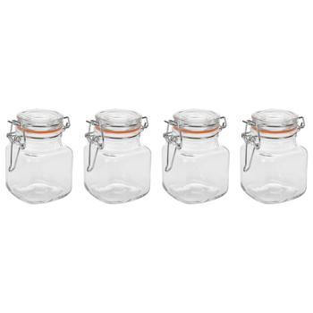 Vorratsglas mit Bügelverschluss, 4 Stück, 90ml