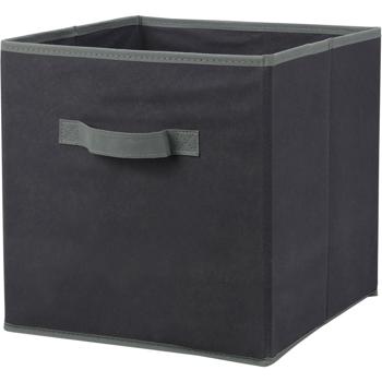 Preview: set of 2 storage boxes with handle, foldable, 30 x 30 x 30 cm, black