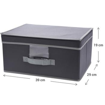 Preview: Storage box set in 3 sizes with lid & handle, foldable