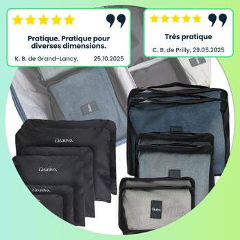 Preview: 6 organisateurs de valises, sacs à dos et sacs de voyage – pochettes de rangement compactes et légères