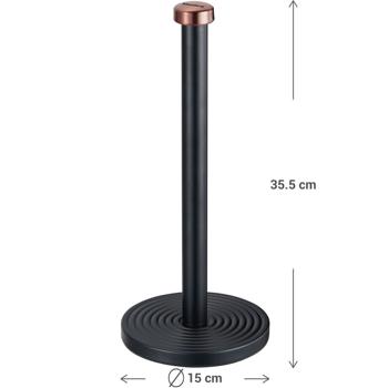 Preview: Designer paper towel holder, black/rose gold, 15 x 35.5 cm
