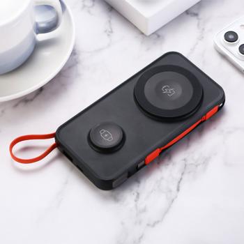 Preview: 3in1 Wireless Powerbank 10000mAh, MagSafe-komp. , Kabellose Magnetische Power Bank mit USB-C, Akkupack für iPhone 12, 13, 14, 15, Apple Watch