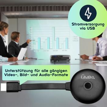 Preview: 2er-Set WLAN-HDMI-4K-Streaming-Empfänger Dongle, Drahtloser SmartMedia Player, AirPlay, DLNA, Miracast, iOS, MacOS, Airplay, Android, für TV, Monitor, Beamer