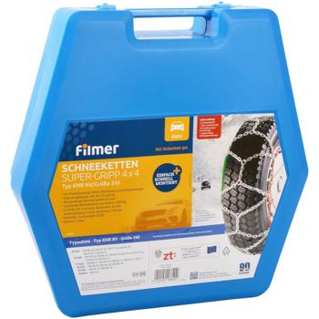 Preview: Chaînes à neige Super-Gripp 4x4 - Montage rapide et facile - Acier trempé, 16mm, pour 15-19" (215-255mm), voitures, 4x4, minibus, utilitaires, TÜV/GS Preview: Chaînes à neige Super-Gripp 4x4 - Montage rapide et facile - Acier trempé, 16mm, pour 15-19