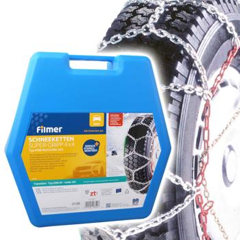 Preview: Lot 2x Chaînes à Neige Super Gripp 4x4 - Montage Rapide et Facile - Acier Trempé 16mm - Pour Pneus 14-16 pouces, 185-225mm Preview: Lot 2x Chaînes à Neige Super Gripp 4x4 - Montage Rapide et Facile - Acier Trempé 16mm - Pour Pneus 14-16 pouces, 185-225mm