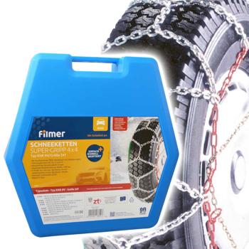 Preview: Lot de 2 chaînes à neige Super-Gripp 4x4-16mm-Montage rapide-Acier trempé-Pour 15-21", 215-305 mm-TÜV Austria/GS M1 N1 O1 O2 Preview: Lot de 2 chaînes à neige Super-Gripp 4x4-16mm-Montage rapide-Acier trempé-Pour 15-21