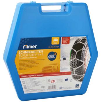 Preview: Lot de 2 chaînes à neige Super-Gripp 4x4-16mm-Montage rapide-Acier trempé-Pour 15-21", 215-305 mm-TÜV Austria/GS M1 N1 O1 O2 Preview: Lot de 2 chaînes à neige Super-Gripp 4x4-16mm-Montage rapide-Acier trempé-Pour 15-21