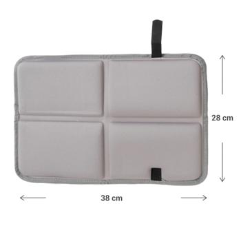 Preview: Set of 2 thermal seat cushions - Waterproof & foldable for stadium, camping, hiking - Thermal seat pad with hook-and-loop closure - Gray