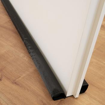 Preview: set of 4 draught excluders with double seal for doors, 86 x 4 cm, black