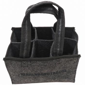 Preview: Borsa per bottiglie con ricamo da uomo, per 6 bottiglie, antracite