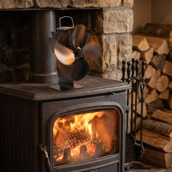 Preview: set of 2 electric chimney fans, black, 4 fan blades, for 65°C - 345°C