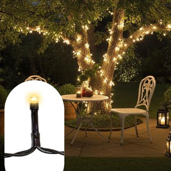 set of 2 LED fairy lights with 8 light modes, warm white, 11.2 m, IP44