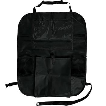 Preview: Organiseur siège voiture - Support tablette intégré - 5 compartiments rangement - Noir - Polyester résistant - Fixation facile