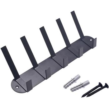 Preview: Garderobenleiste Stahl Schwarz - 5 Doppelhaken für Jacken, Mützen & Schals - Einfache Wandmontage inkl. Schrauben & Dübel - 30x12.4x6.75cm Preview: Garderobenleiste Stahl Schwarz - 5 Doppelhaken für Jacken, Mützen & Schals - Einfache Wandmontage inkl. Schrauben & Dübel - 30x12.4x6.75cm